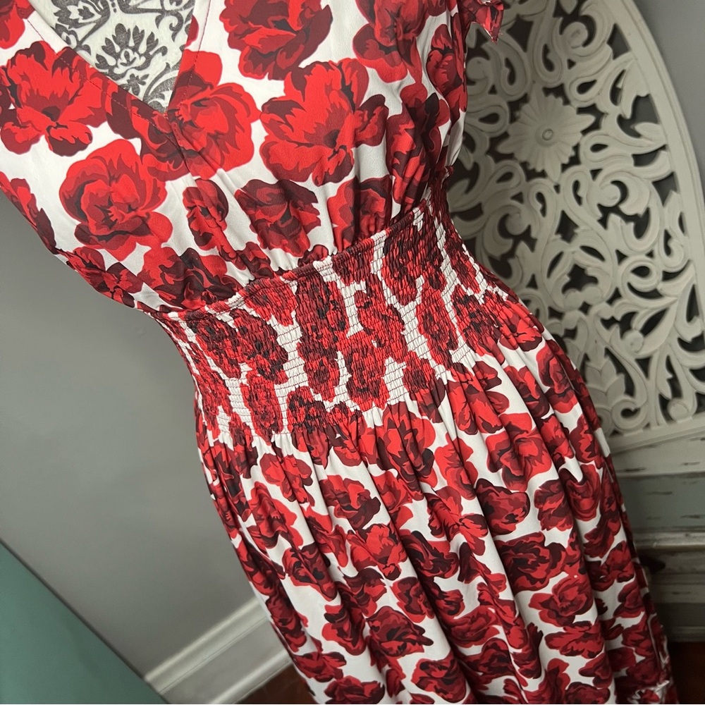 Wayward Fancies Ruffle Sleeve Floral Midi Dress Size Small Boho Cottage Core - Picture 5 of 14